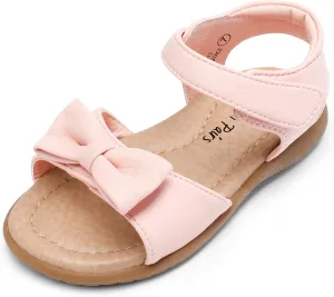 DREAM PAIRS Girls Sandals Fashion Bow Summer Shoes for Toddler/Little Kid