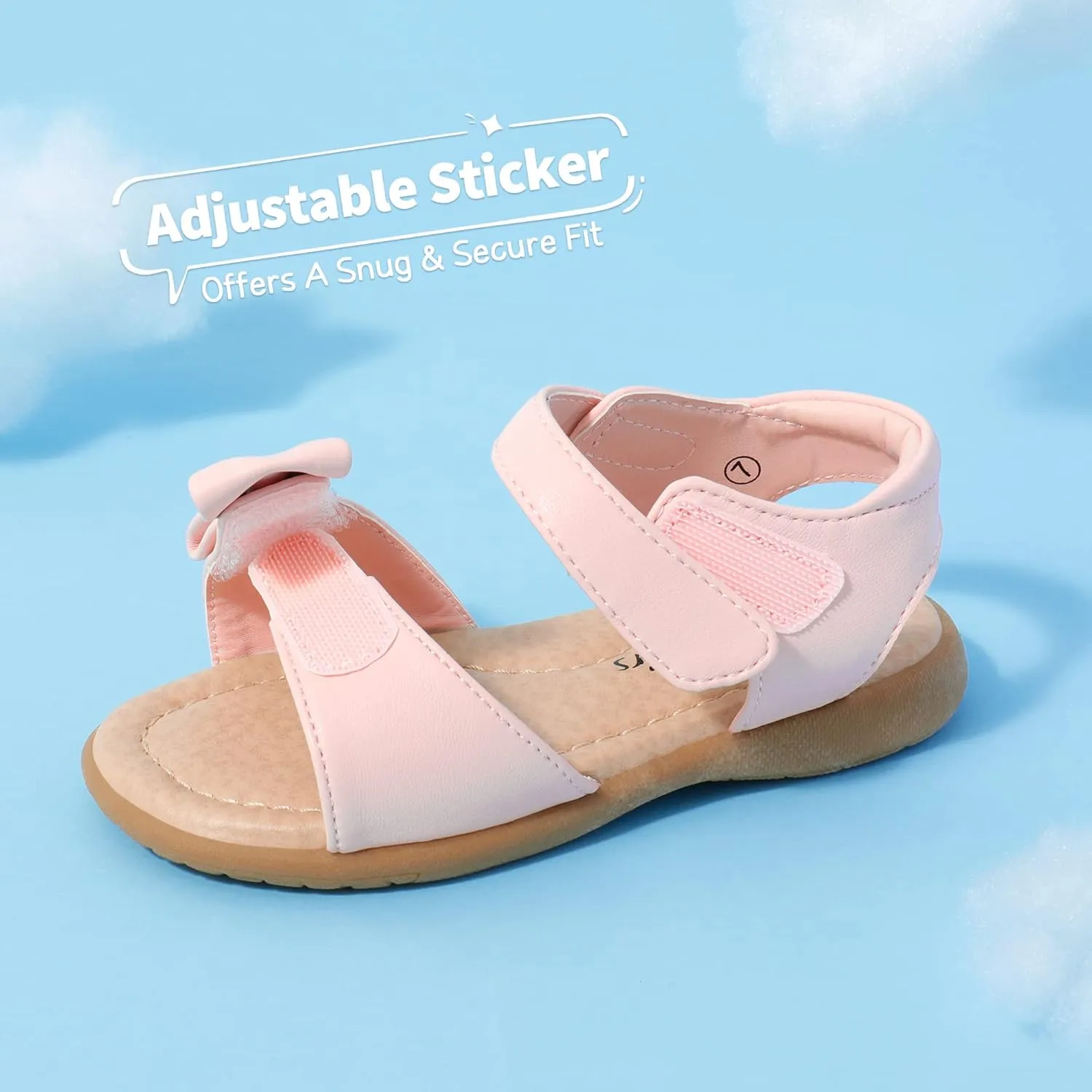 DREAM PAIRS Girls Sandals Fashion Bow Summer Shoes for Toddler/Little Kid