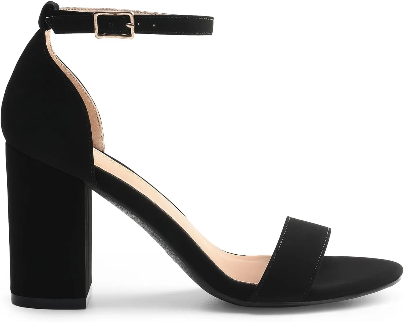 DREAM PAIRS Heels for Women Chunky Block Heel Open Toe Ankle Strap 3.5 Inch Heeled Sandals for Party Date Wedding