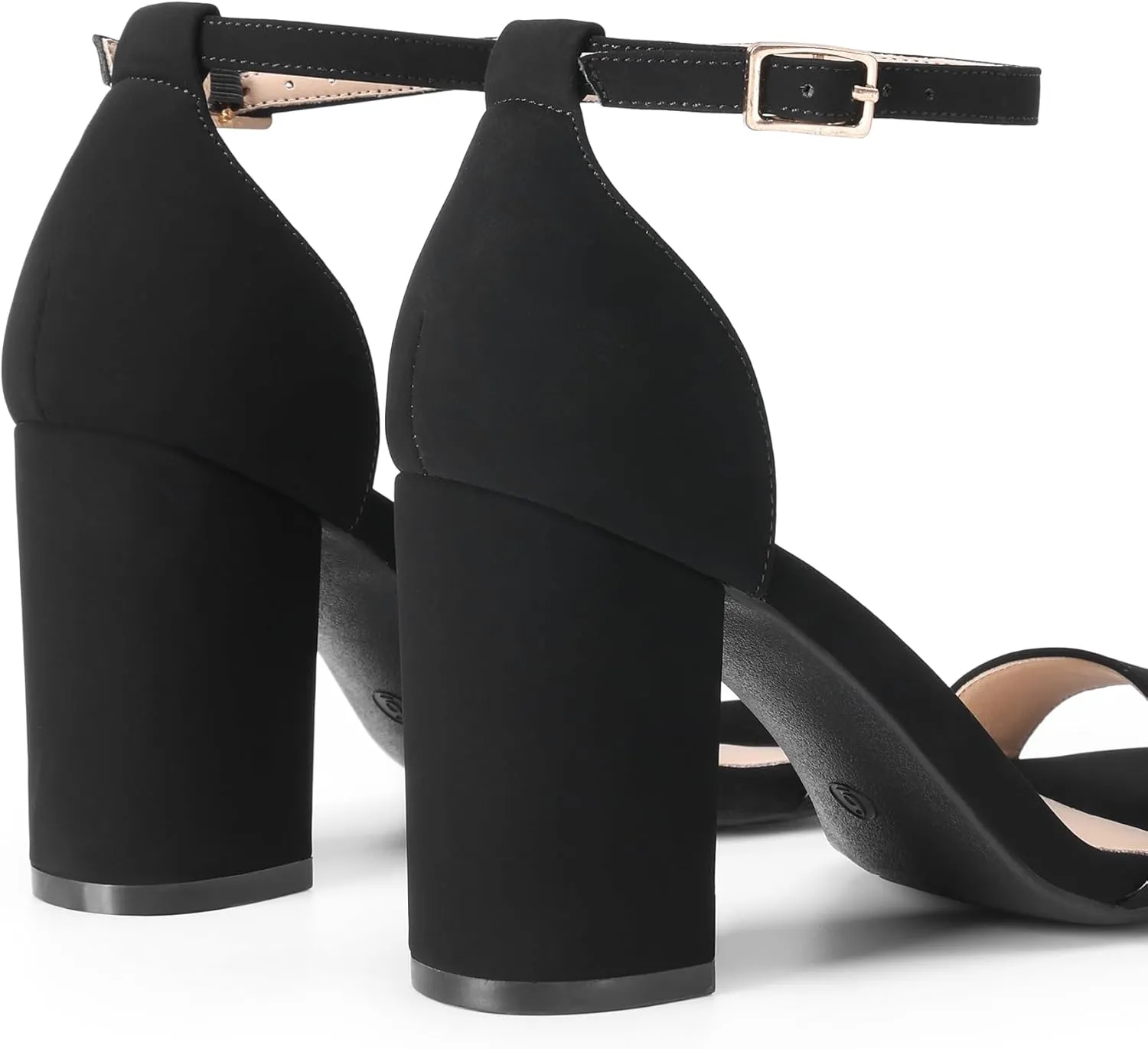 DREAM PAIRS Heels for Women Chunky Block Heel Open Toe Ankle Strap 3.5 Inch Heeled Sandals for Party Date Wedding