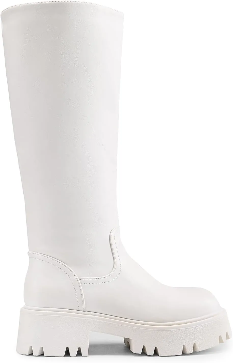 DREAM PAIRS Knee High Boots, Comfortable Chunky Platform Round-Toe Side Zip Boots for Women