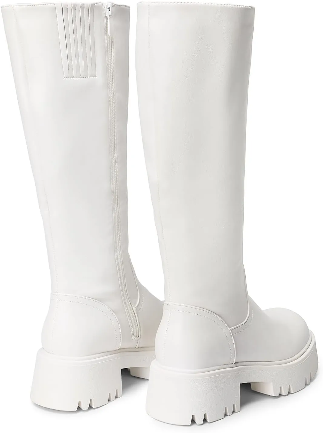 DREAM PAIRS Knee High Boots, Comfortable Chunky Platform Round-Toe Side Zip Boots for Women