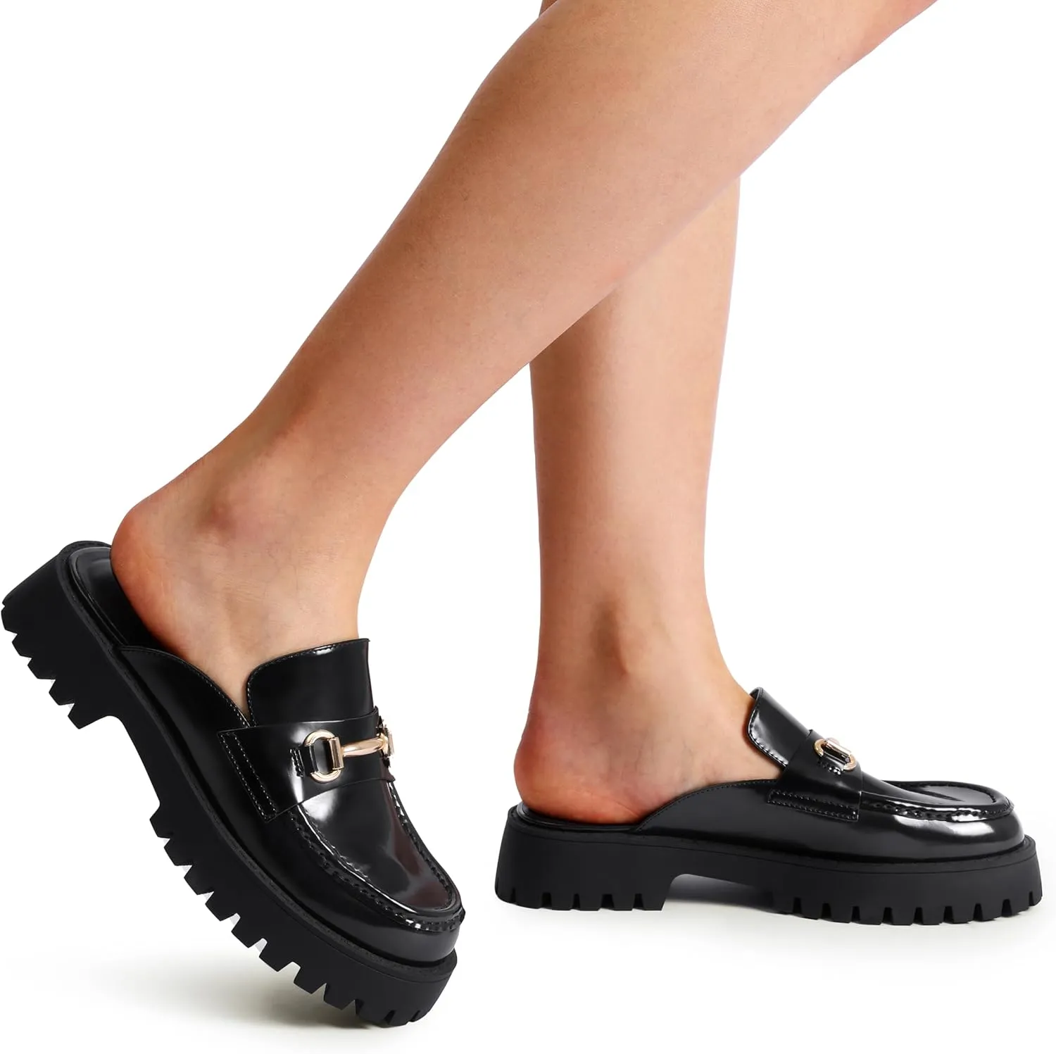 DREAM PAIRS Mules for Women, Comfortable Loafer Mules Slip On Chunky Business Casual Shoes