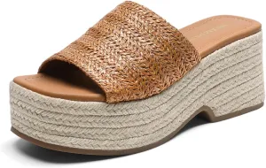 DREAM PAIRS Platform Espadrille Sandals for Women Wedges Slides Slip on Bohemia Sandals Flatform Open Toe Beach Sandals Dressy Outdoor Summer Shoes
