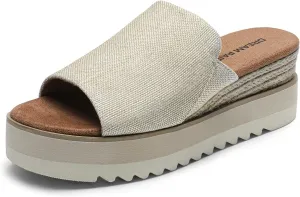 DREAM PAIRS Platform Sandals Women Slip-on Espadrille Bohemia Wedge Sandals, Comfort Dressy Summer Open Toe Canvas Slides for Women's Outdoor Walking Beach Vacation