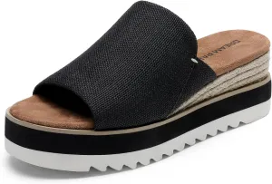 DREAM PAIRS Platform Sandals Women Slip-on Espadrille Bohemia Wedge Sandals, Comfort Dressy Summer Open Toe Canvas Slides for Women's Outdoor Walking Beach Vacation