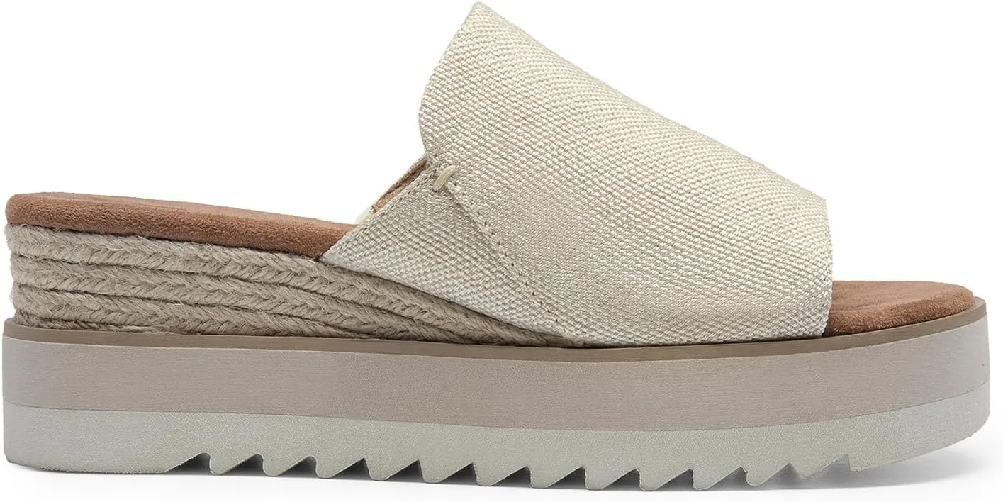 DREAM PAIRS Platform Sandals Women Slip-on Espadrille Bohemia Wedge Sandals, Comfort Dressy Summer Open Toe Canvas Slides for Women's Outdoor Walking Beach Vacation