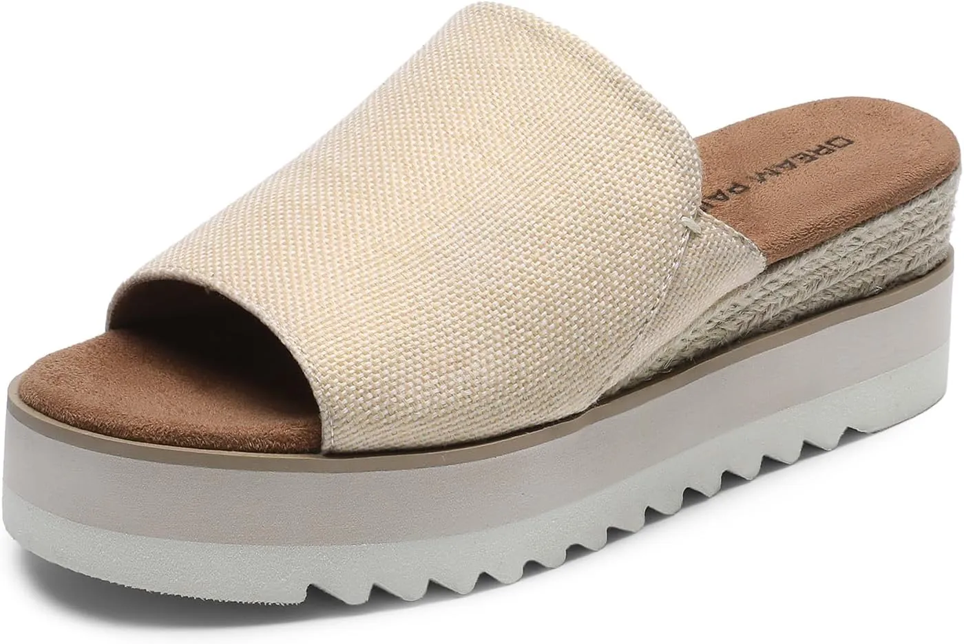 DREAM PAIRS Platform Sandals Women Slip-on Espadrille Bohemia Wedge Sandals, Comfort Dressy Summer Open Toe Canvas Slides for Women's Outdoor Walking Beach Vacation