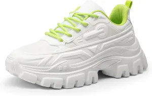 DREAM PAIRS Women Chunky Fashion Sneakers Platform Bold Lace-Up Comfortable Sneakers.