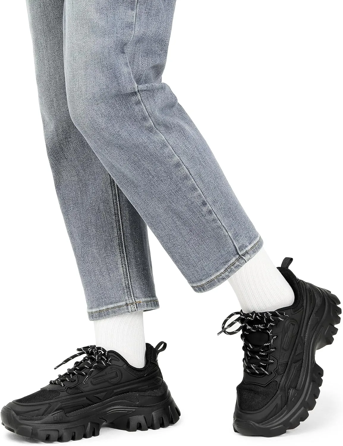 DREAM PAIRS Women Chunky Fashion Sneakers Platform Bold Lace-Up Comfortable Sneakers.