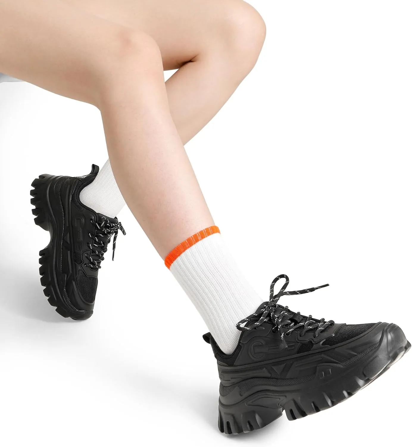 DREAM PAIRS Women Chunky Fashion Sneakers Platform Bold Lace-Up Comfortable Sneakers.