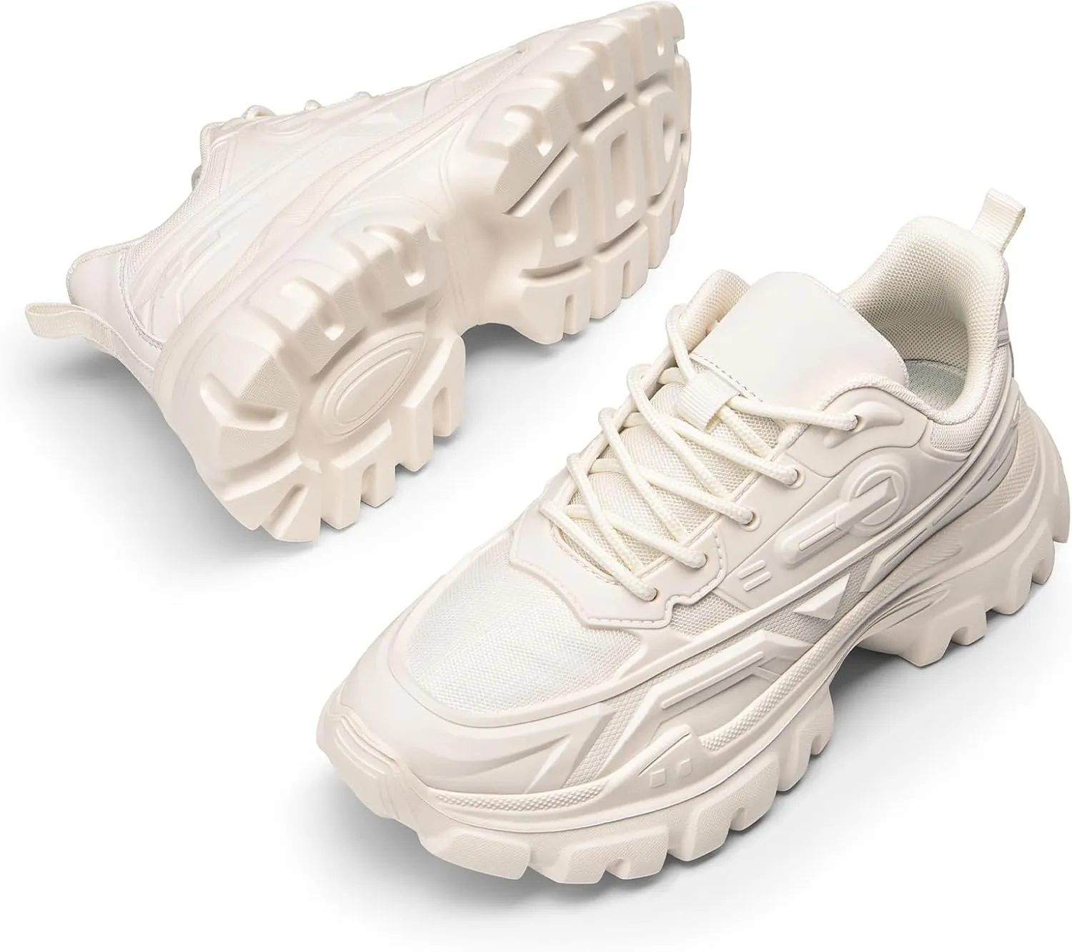 DREAM PAIRS Women Chunky Fashion Sneakers Platform Bold Lace-Up Comfortable Sneakers.