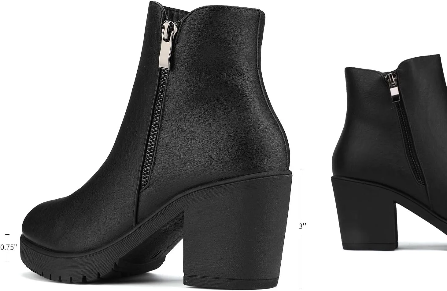 DREAM PAIRS Women's Ankle Boots Chunky Heel Platform Fall Heeled Short Booties Shoes