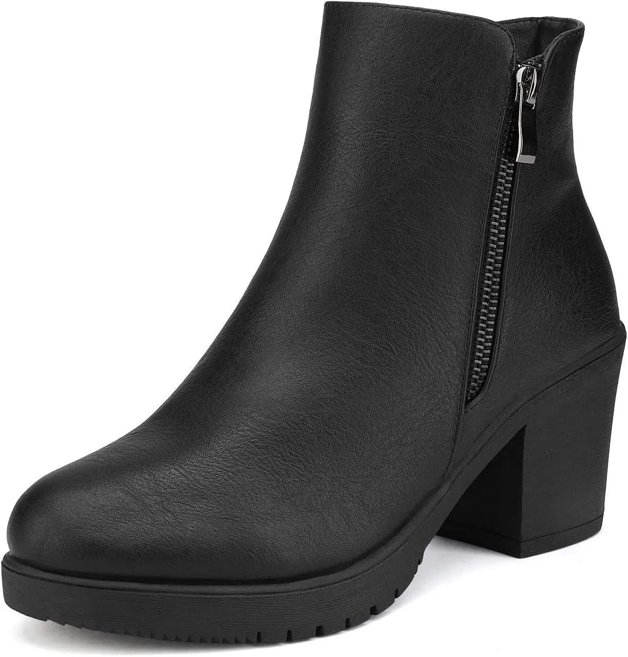 DREAM PAIRS Women's Ankle Boots Chunky Heel Platform Fall Heeled Short Booties Shoes