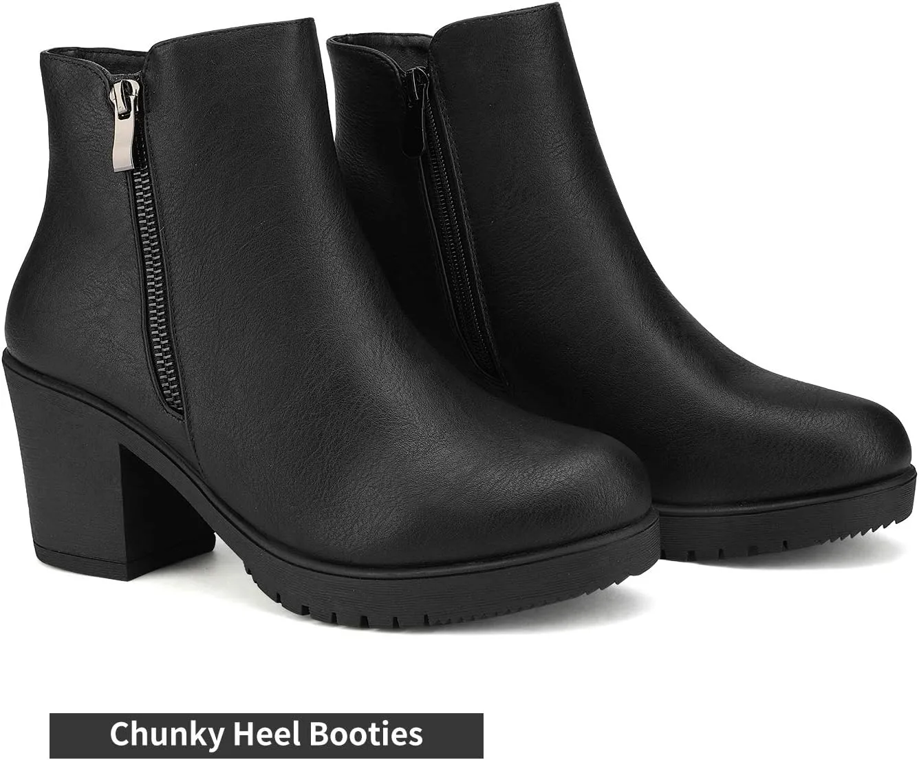 DREAM PAIRS Women's Ankle Boots Chunky Heel Platform Fall Heeled Short Booties Shoes