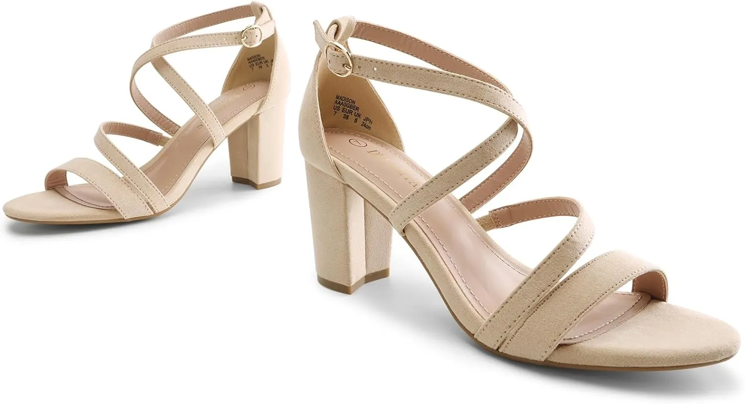 DREAM PAIRS Women’s Ankle Strap Dress Pump Low Chunky Heel Sandals