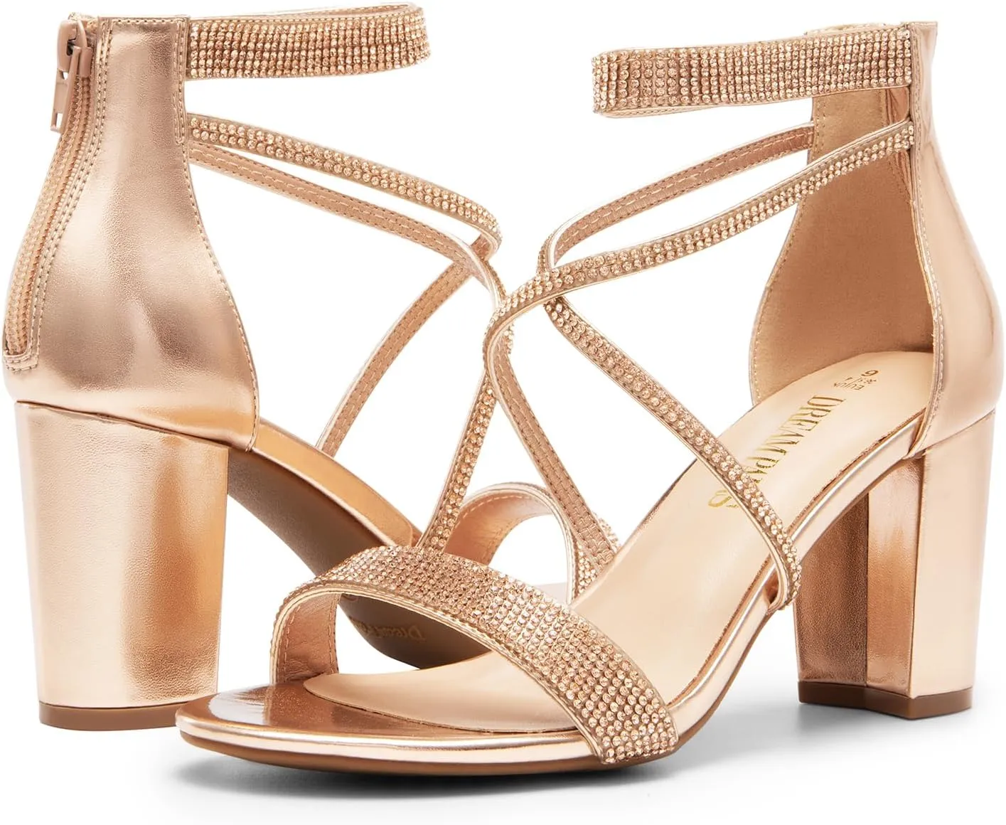 DREAM PAIRS Women's Chunk Low Heel Pump Sandals