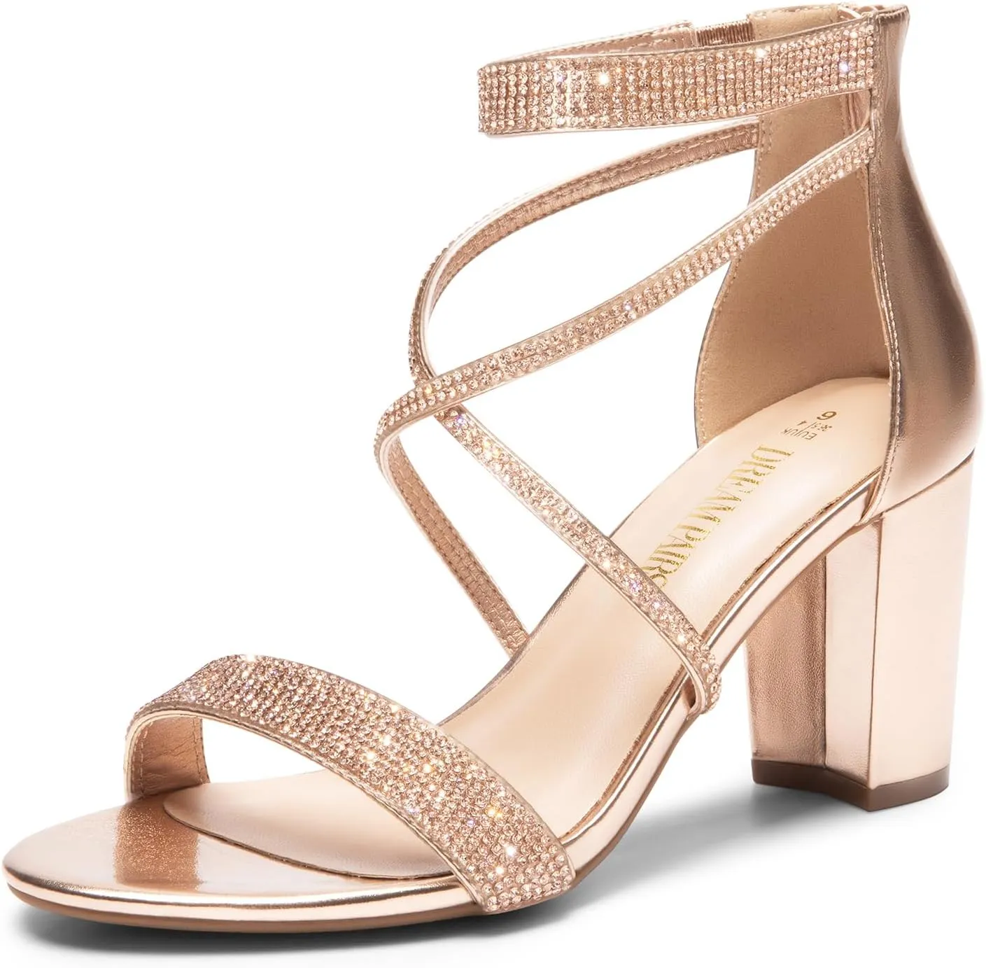 DREAM PAIRS Women's Chunk Low Heel Pump Sandals