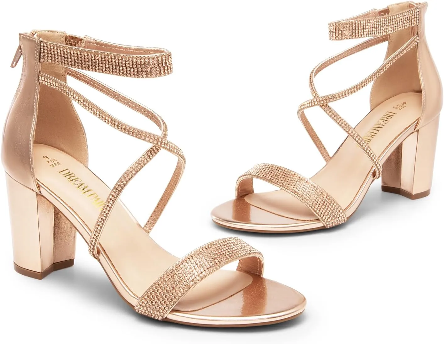 DREAM PAIRS Women's Chunk Low Heel Pump Sandals