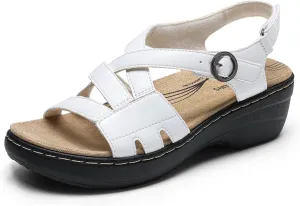 DREAM PAIRS Women's Comfortable Arch Support Wedge Sandals Open Toe Summer Walking Shoe