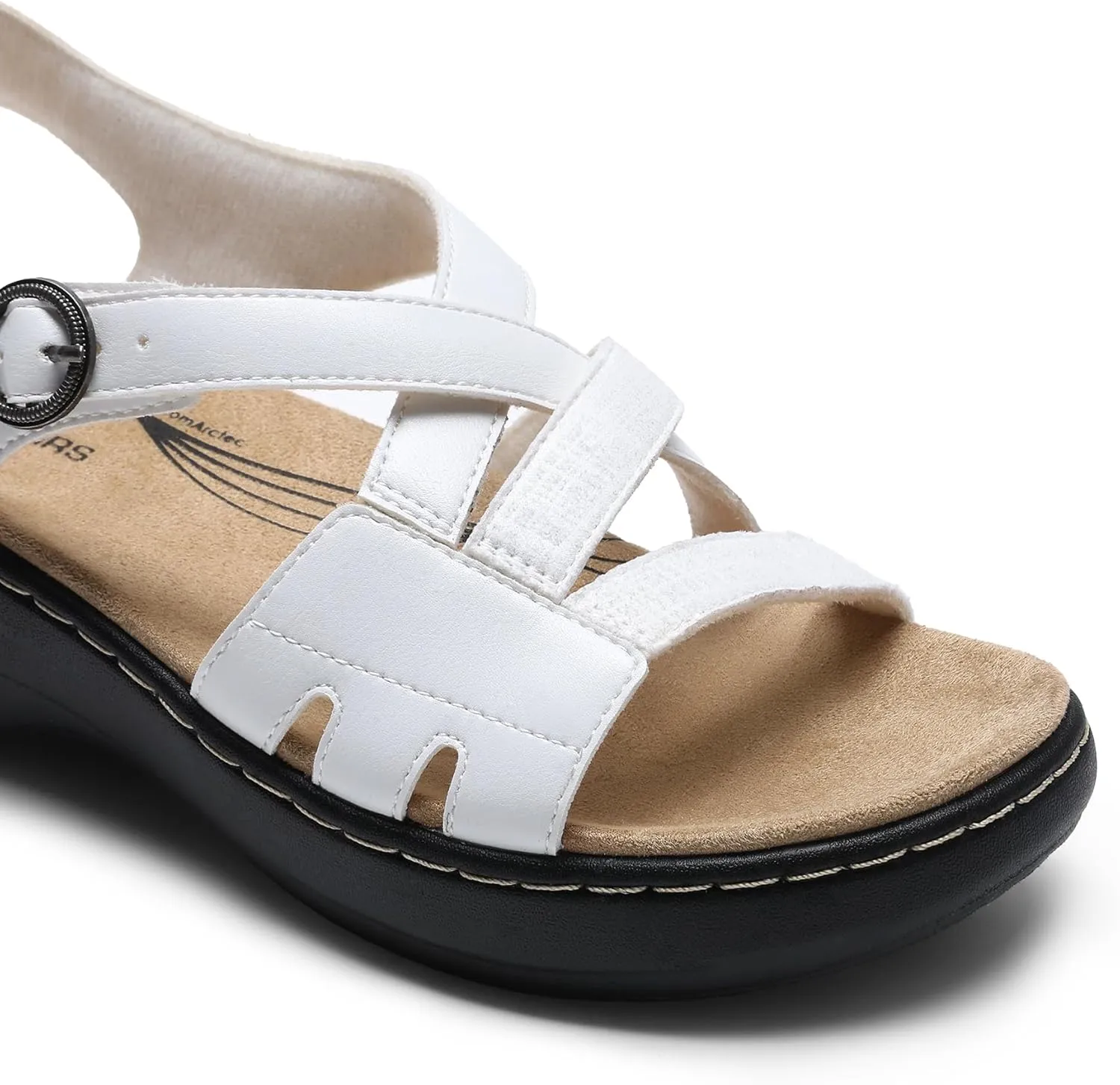 DREAM PAIRS Women's Comfortable Arch Support Wedge Sandals Open Toe Summer Walking Shoe