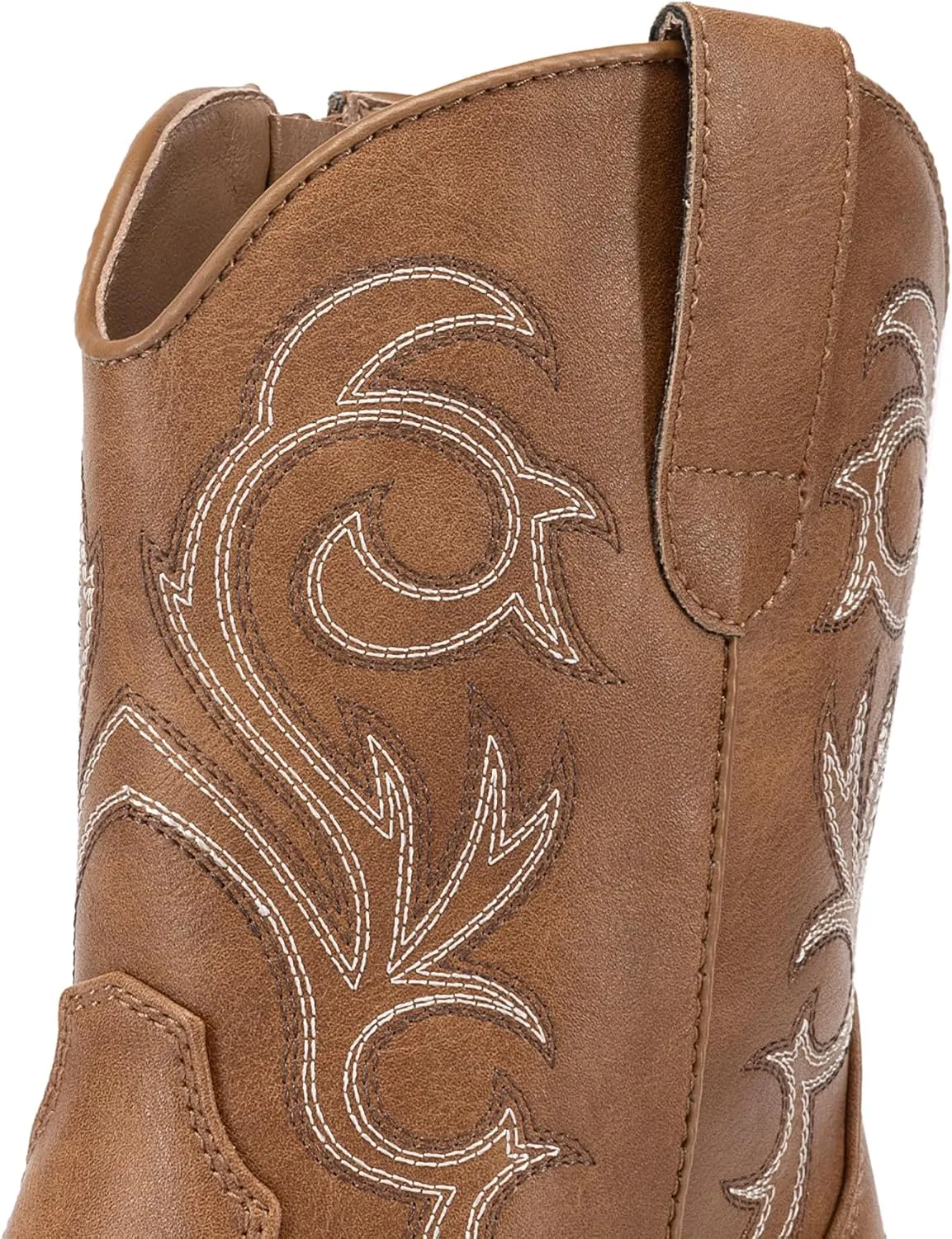 DREAM PAIRS Women's Cowboy Cowgirl Western Boots Embroidered Stitched Ankle Boots Square Toe Chunky Heel Fashion Short Booties with Zipper
