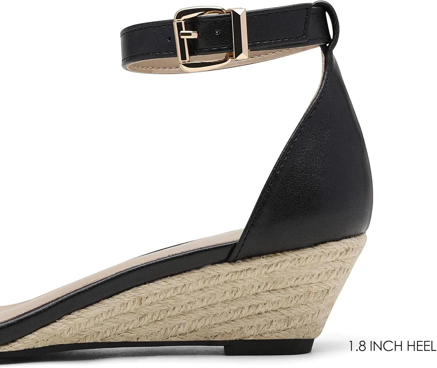 DREAM PAIRS Women's Ingrid Ankle Strap Low Wedge Sandal