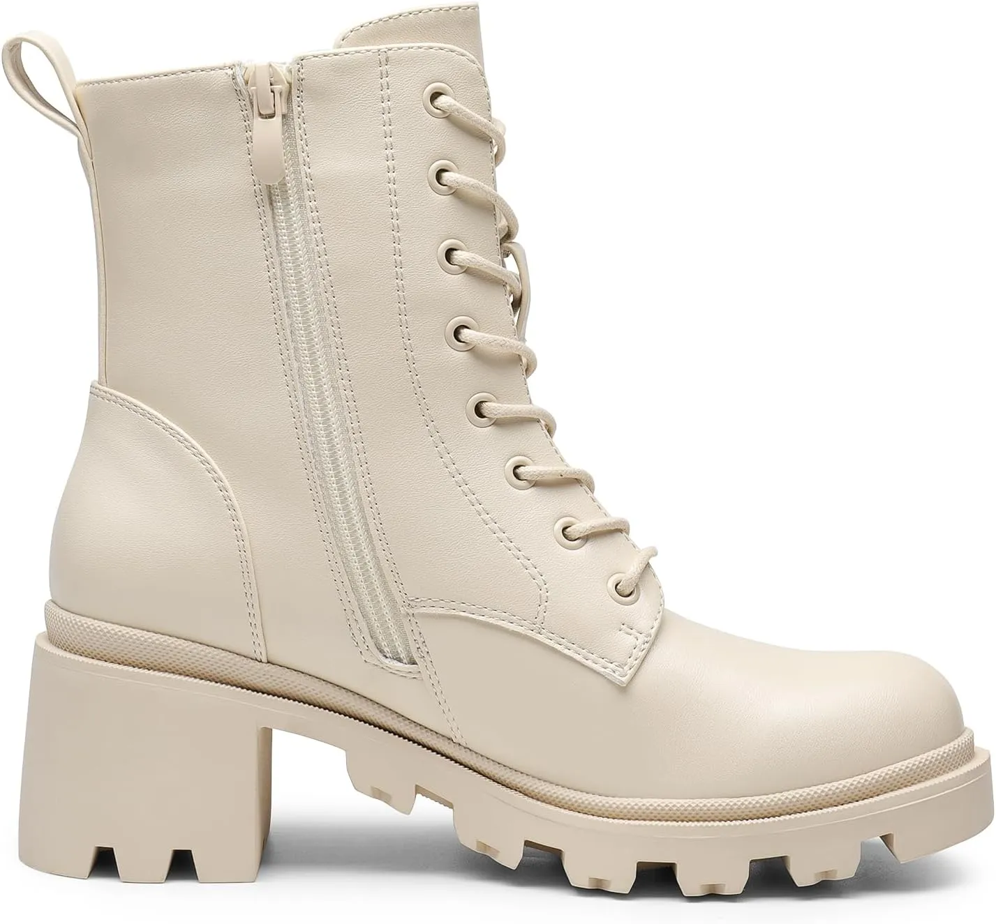 DREAM PAIRS Women's Lace Up Combat Ankle Boots Fashion Low Chunky Heel Lug Sole Fall Heeled Booties Shoes