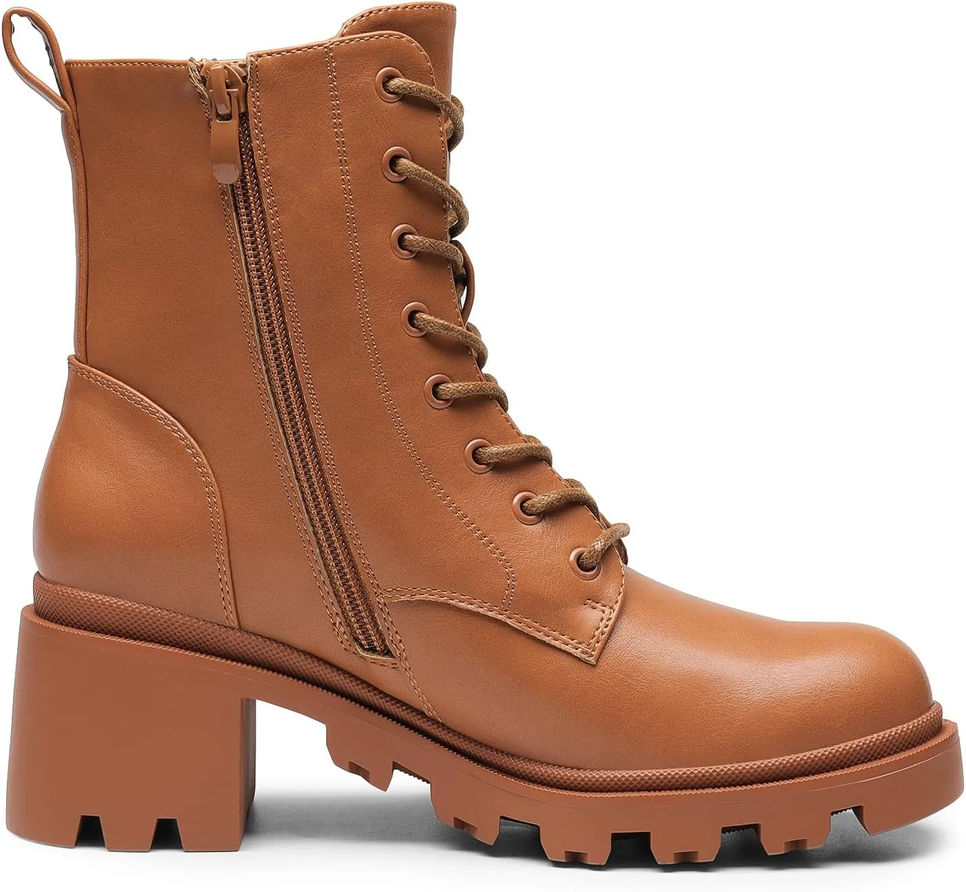 DREAM PAIRS Women's Lace Up Combat Ankle Boots Fashion Low Chunky Heel Lug Sole Fall Heeled Booties Shoes