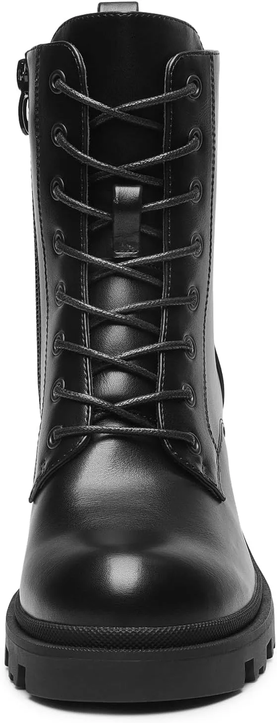 DREAM PAIRS Women's Lace Up Combat Ankle Boots Fashion Low Chunky Heel Lug Sole Fall Heeled Booties Shoes