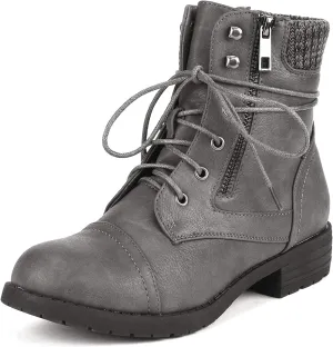 DREAM PAIRS Women's Lace Up Combat Boots Ankle Booties