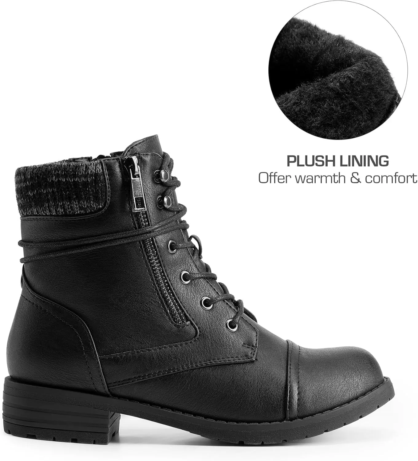 DREAM PAIRS Women's Lace Up Combat Boots Ankle Booties