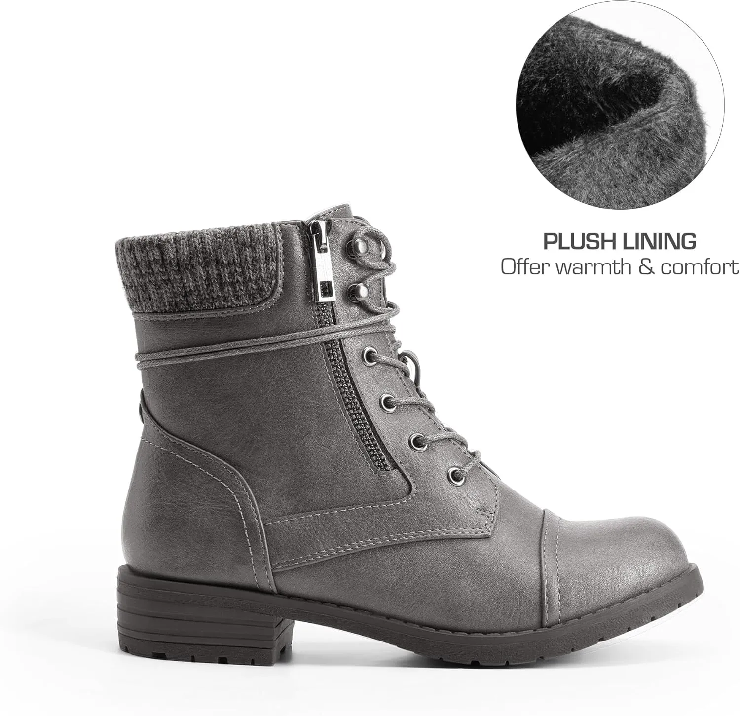 DREAM PAIRS Women's Lace Up Combat Boots Ankle Booties