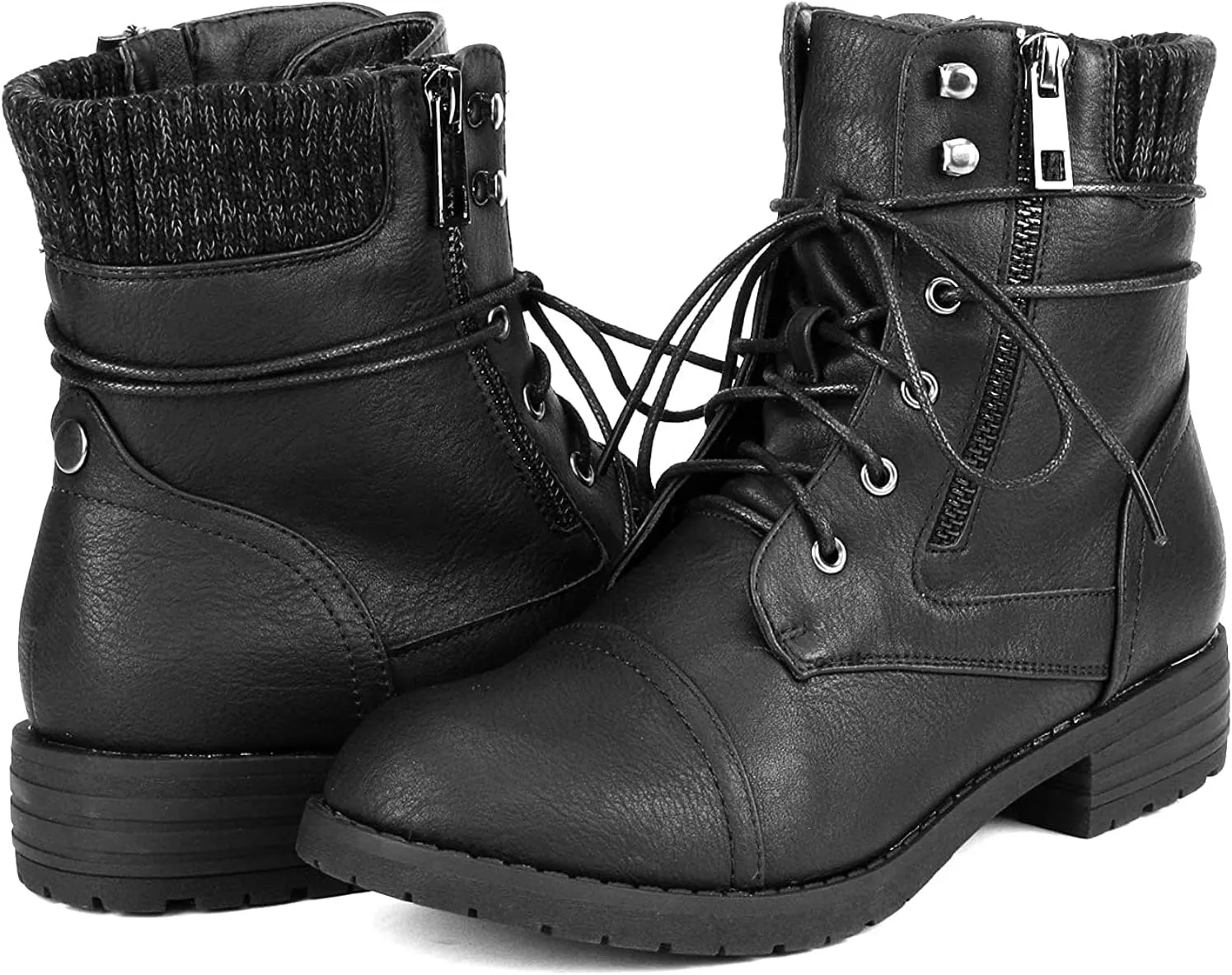 DREAM PAIRS Women's Lace Up Combat Boots Ankle Booties