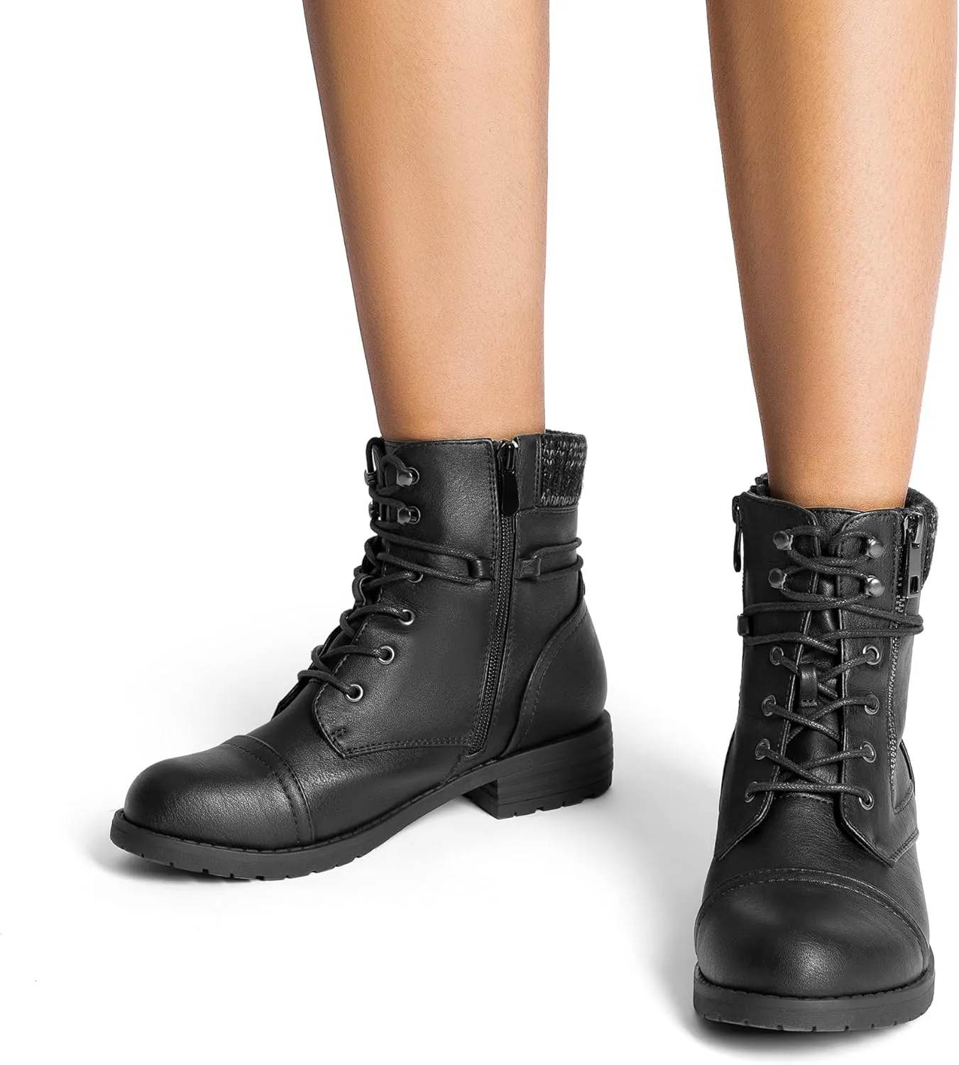 DREAM PAIRS Women's Lace Up Combat Boots Ankle Booties