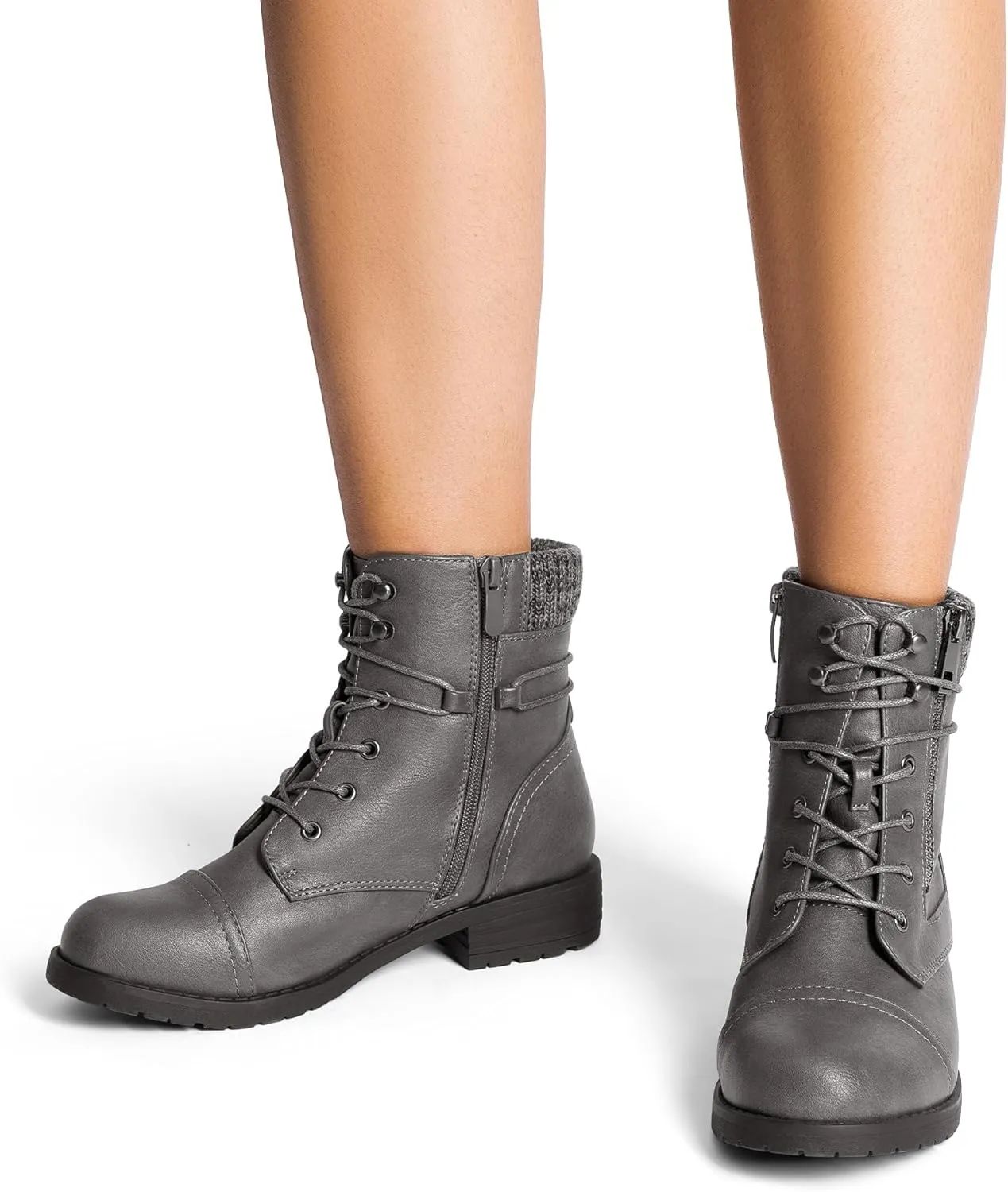 DREAM PAIRS Women's Lace Up Combat Boots Ankle Booties