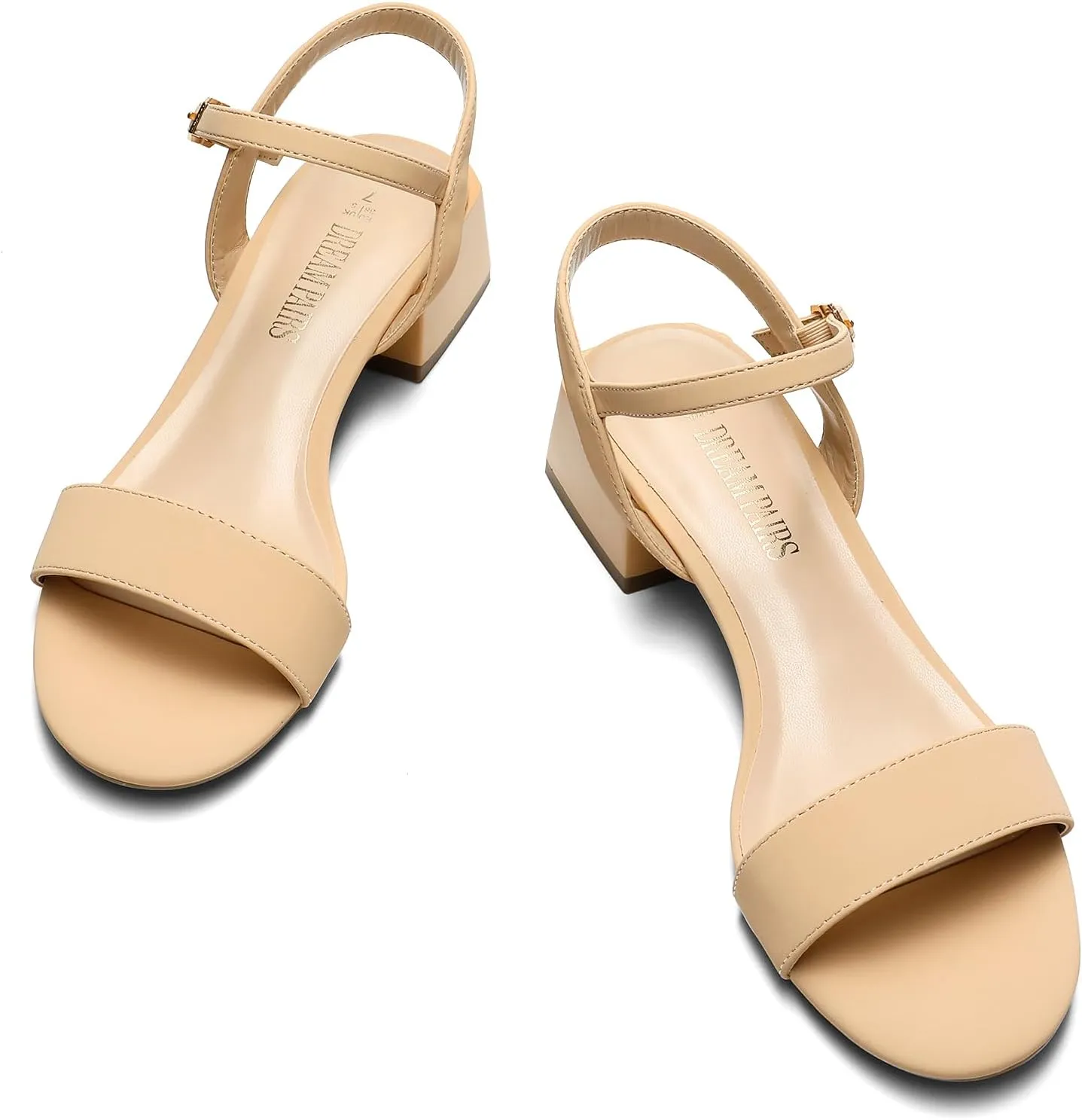 DREAM PAIRS Women's Low Heels for Women Classic Open Toe Ankle Strap Block Chunky Heel Sandals Holiday Party Wedding Dress Pumps Shoes