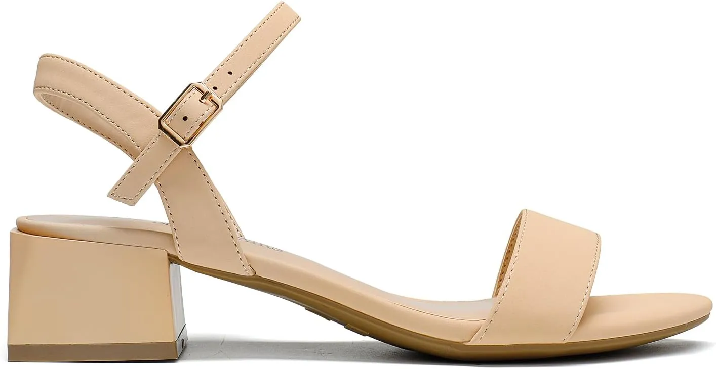 DREAM PAIRS Women's Low Heels for Women Classic Open Toe Ankle Strap Block Chunky Heel Sandals Holiday Party Wedding Dress Pumps Shoes