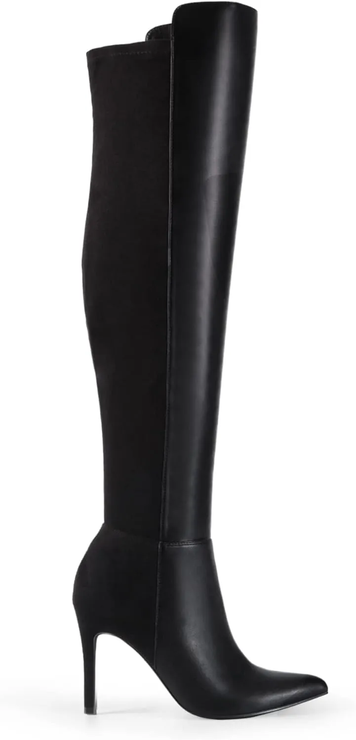 DREAM PAIRS Women's Over The Knee Thigh High Boots Long Stretch Pointed Toe Stiletto High Heels Fall Sexy Boots