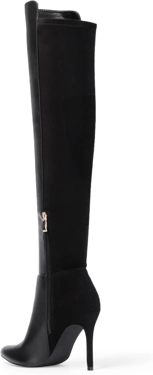 DREAM PAIRS Women's Over The Knee Thigh High Boots Long Stretch Pointed Toe Stiletto High Heels Fall Sexy Boots
