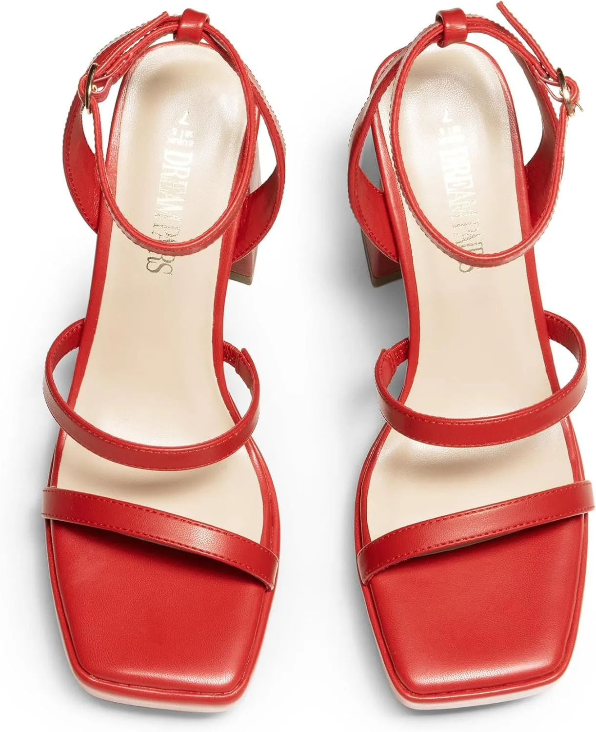 DREAM PAIRS Women's Platform Strappy Heels Open Toe Ankle Strap Square Party Sandals Y2K Dress Shoes