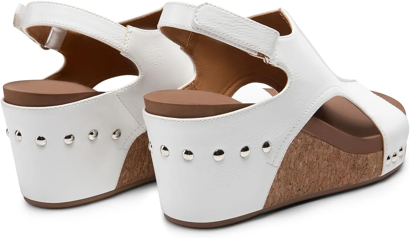 DREAM PAIRS Women's Platform Wedge Sandals, Comfortable Open-Toe Cork Casual & Dressy Summer Shoes