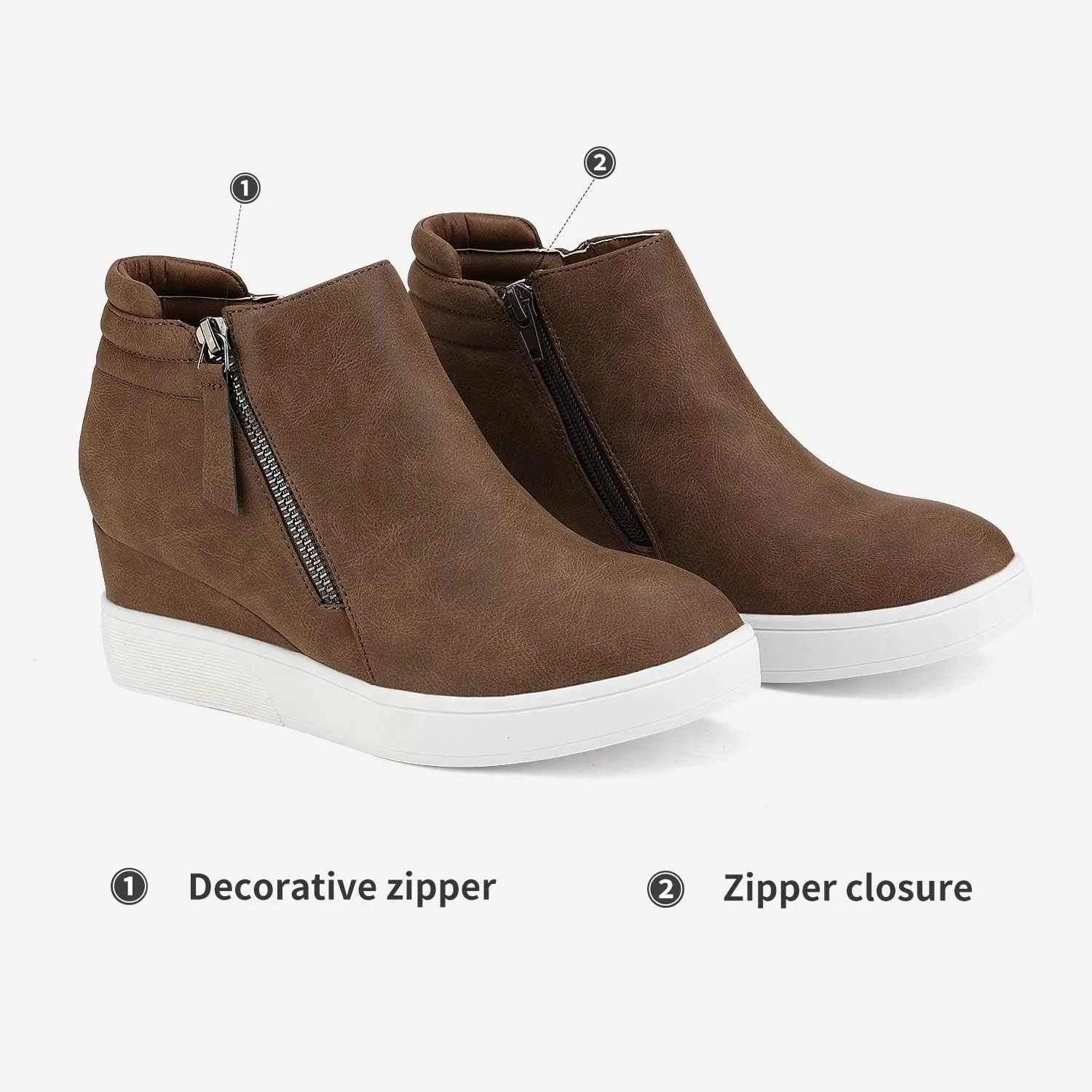 DREAM PAIRS Women’s Platform Wedge Sneakers Ankle Booties