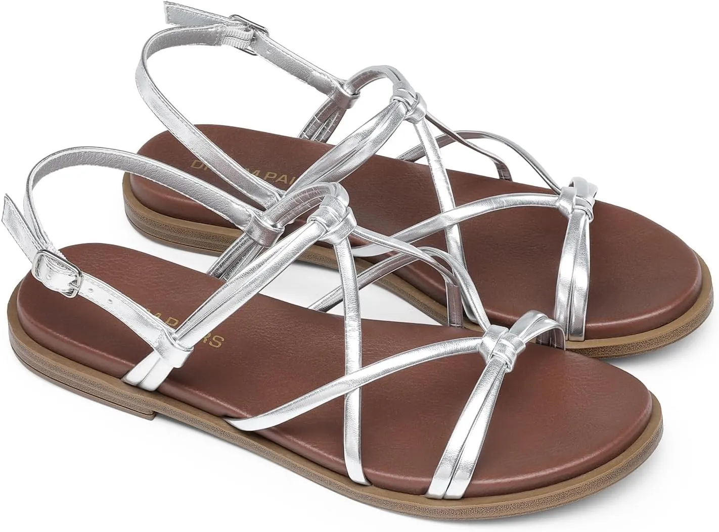 DREAM PAIRS Women's Sandals Cross Strappy Gladiator Dress Flat Sandals Daily Casual Comfortable Summer Shoes