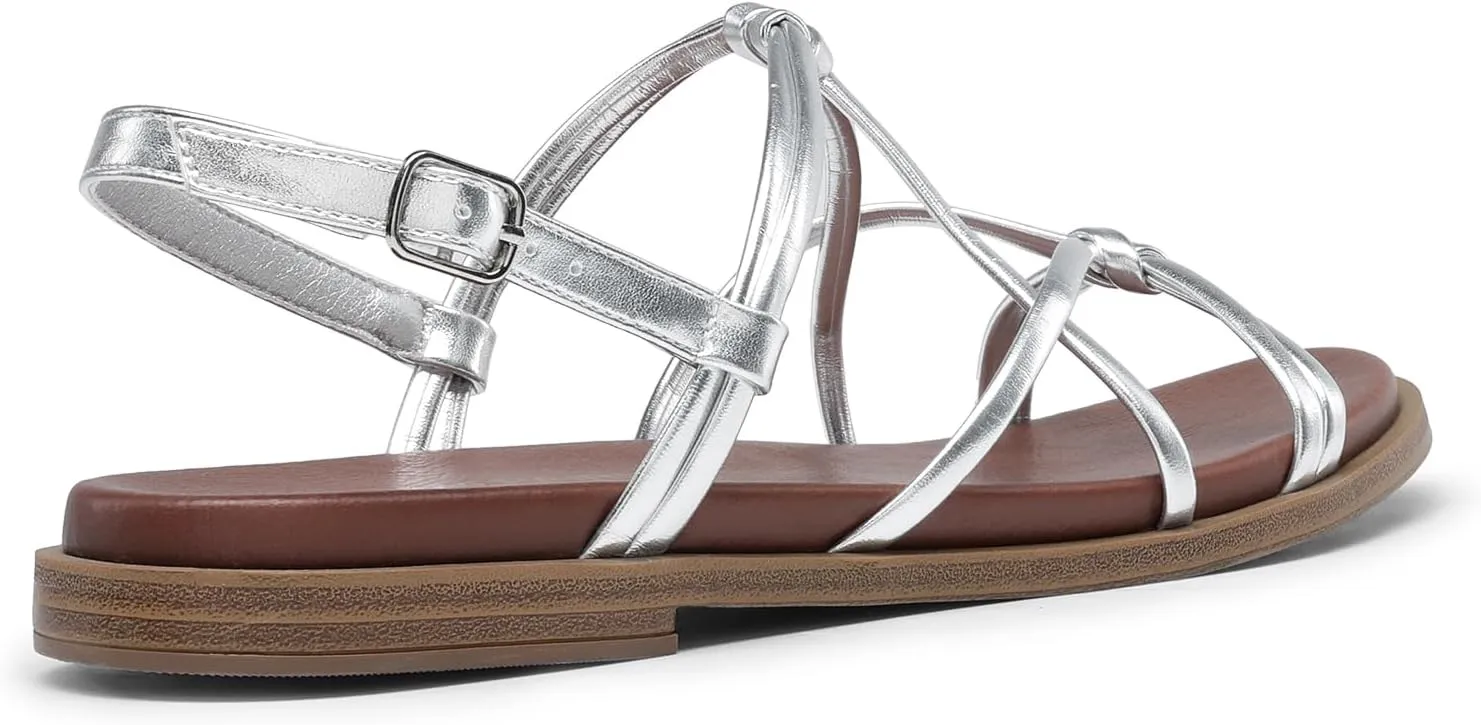 DREAM PAIRS Women's Sandals Cross Strappy Gladiator Dress Flat Sandals Daily Casual Comfortable Summer Shoes