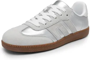 DREAM PAIRS Women's Tennis Sneakers Walking Nia Flat Low-Top Casual Lace-Up Comfortable Fashion Sneakers Shoes.
