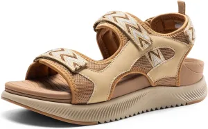 DREAM PAIRS Women's Walking Sandals Arch Support Orthopedic Recovery Hiking Sandals Thick Athletic Cushion Adjustable Strap for Plantar Fasciitis