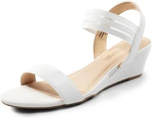 DREAM PAIRS Womens Wedge Sandals Low Heel, Slip On Ankle Strap Business Casual Dress Shoes for Women