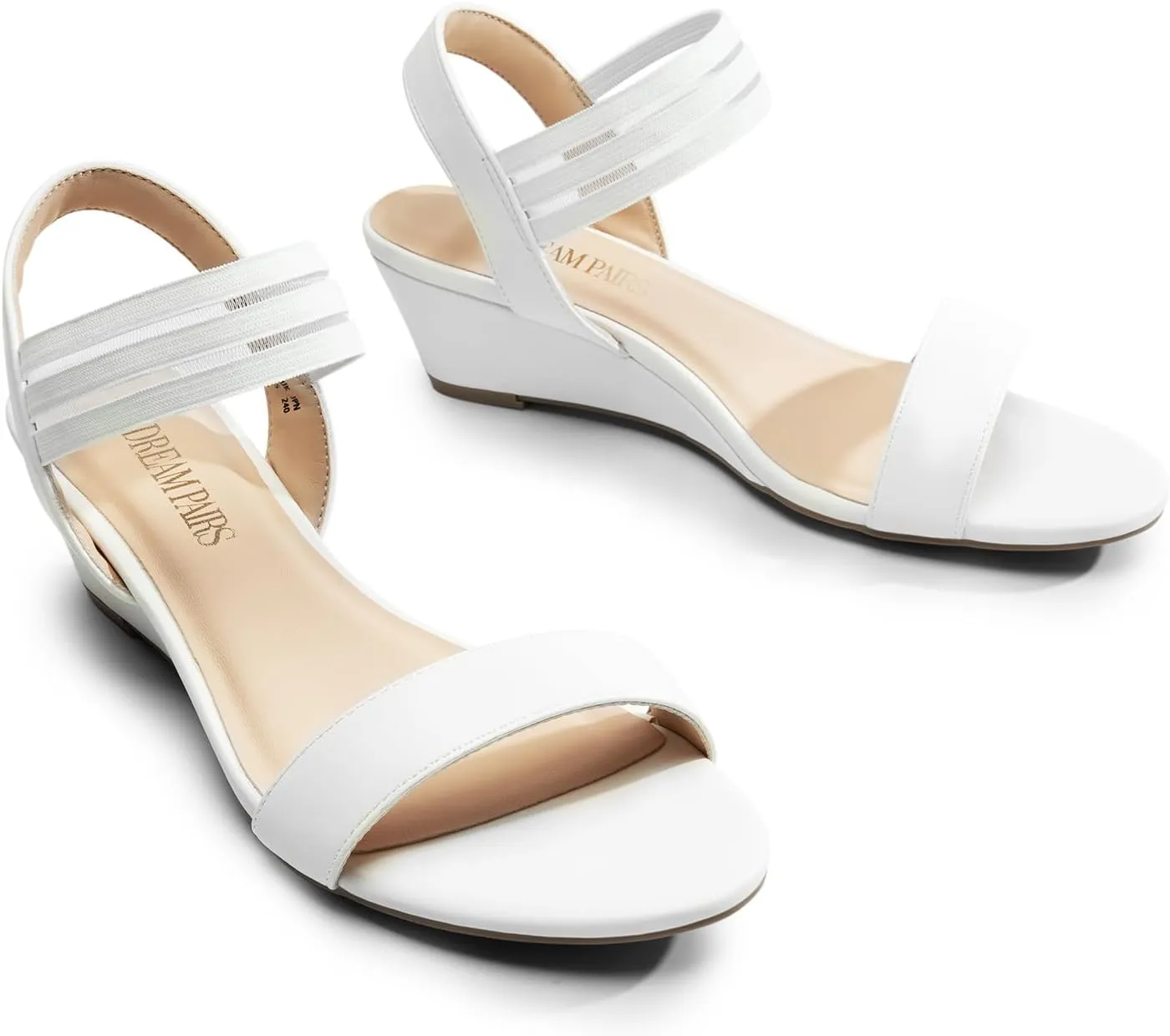 DREAM PAIRS Womens Wedge Sandals Low Heel, Slip On Ankle Strap Business Casual Dress Shoes for Women