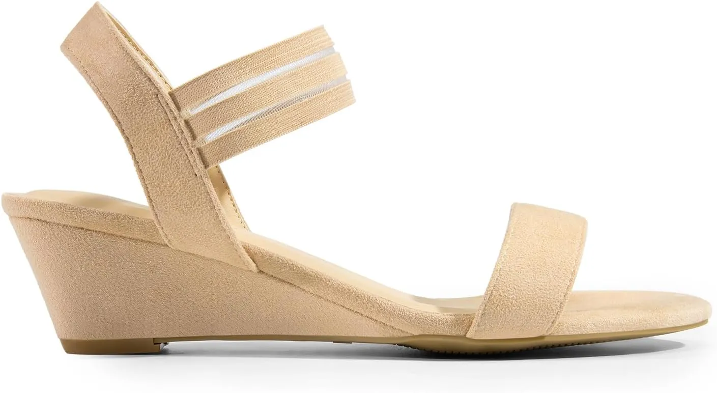 DREAM PAIRS Womens Wedge Sandals Low Heel, Slip On Ankle Strap Business Casual Dress Shoes for Women